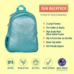 Blue Glitter 15 Inch Backpack